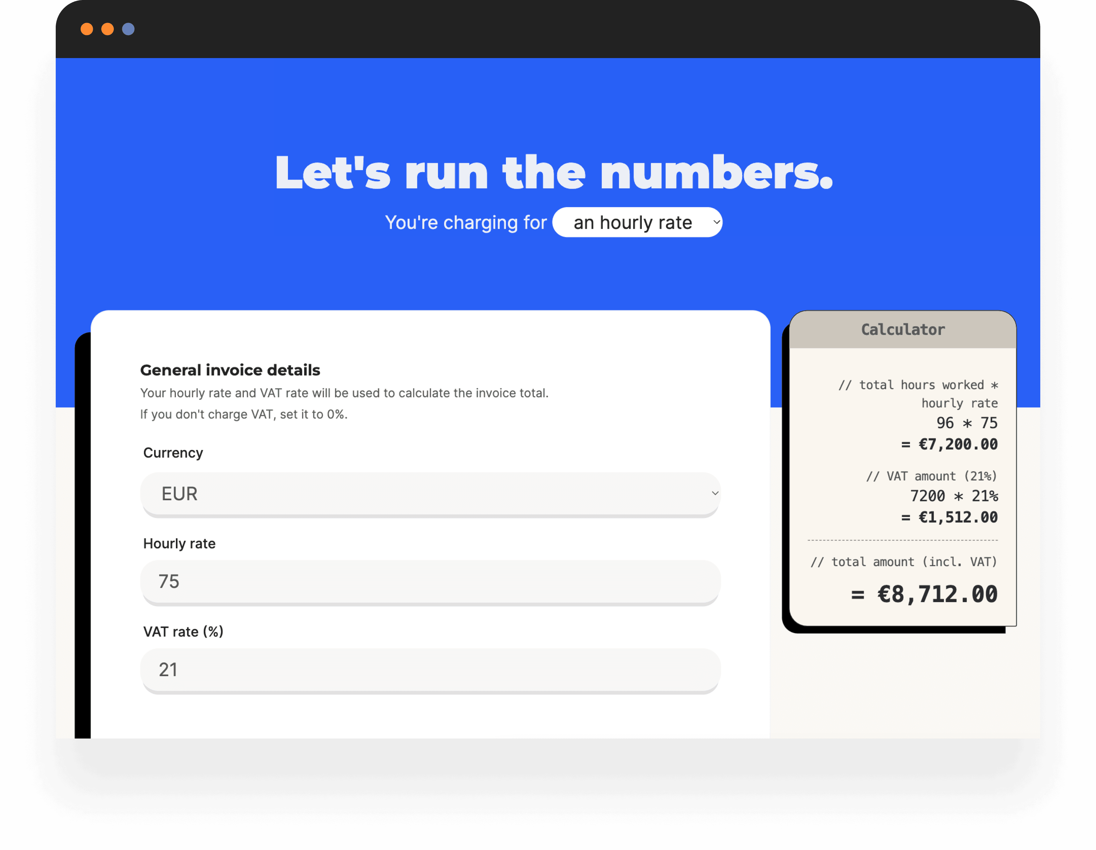 The Dime dashboard